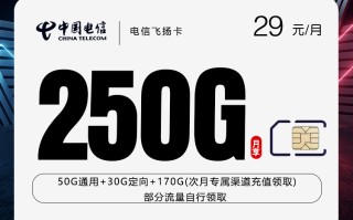 
电信飞扬卡29元月享250G流量套餐详情