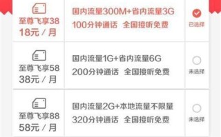 18元移动王卡标准版套餐介绍
