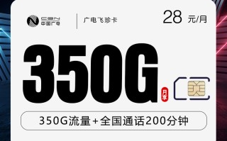 
广电飞珍卡28元月租350G流量200分钟通话优惠套餐