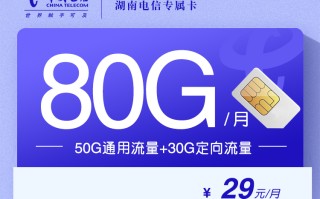 湖南电信省内专属卡29元享80G流量通话0.1元