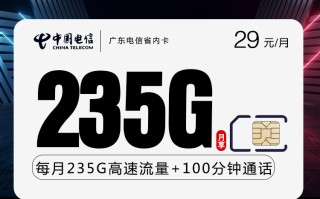 广东电信省内卡29元235G+100分钟服务通知