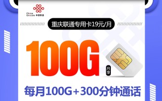 重庆联通专用卡【长期19元100G+300分钟】