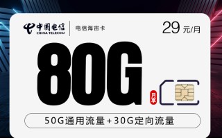 
电信海宙卡长期29元80G流量优惠套餐