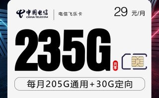 
电信飞乐卡29元享235G流量优惠套餐