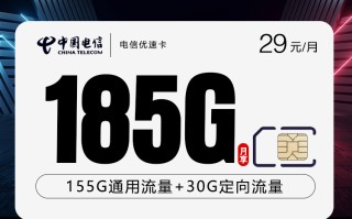 
电信优速卡29元185G流量套餐详情介绍