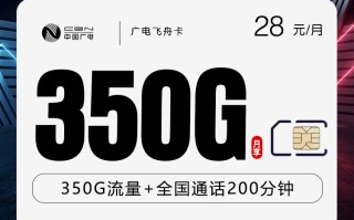 
广电飞舟卡28元月租350G流量200分钟通话优惠