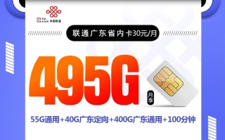 联通广东省内卡【30元+495G+100分钟】
