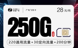 
广电飞悦卡28元月租含250G流量加200分钟通话
