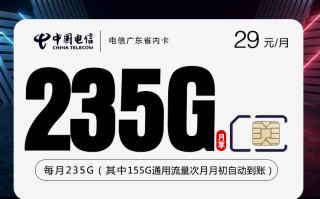 电信广东省内卡29元235G+100分钟