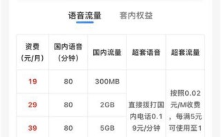 移动套餐价格表大全一览表最新