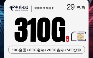 
河南电信29元310G500分钟手机卡优惠套餐介绍